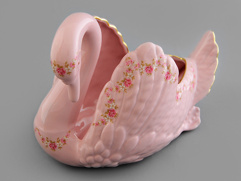 Лебедь конфетница Мелкие цветы Артикул 20218426-0158