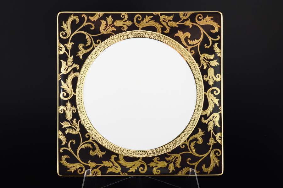 Комплект тарелок 27 см квадрат Tosca Black Gold