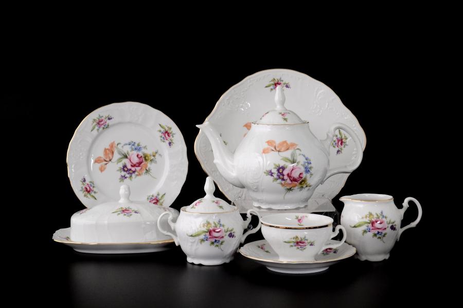 Фарфоровый чайный сервиз на 12 персон Bernadotte Полевой цветок 43 предмета