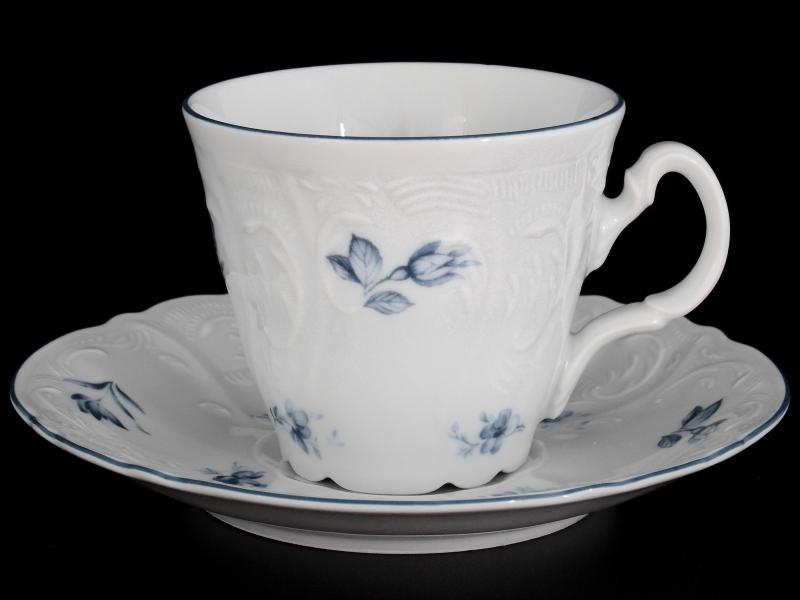 Комплект чайных пар ведерко 200 мл Бернадотт Синий цветок (6 пар)