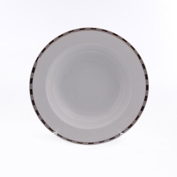 Комплект тарелок глубоких Thun Опал платиновые пластинки 22 см(6 шт)