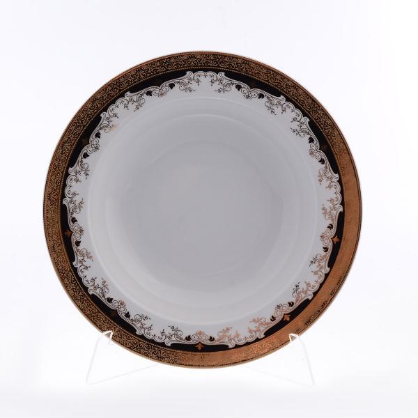 Комплект тарелок глубоких Thun Кристина черная лилия 22 см(6 шт)