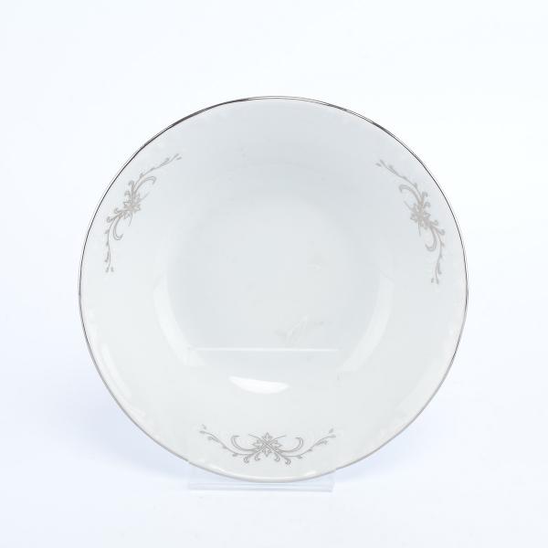 Комплект тарелок Thun Констанция серый орнамент отводка платина 24 см(6 шт)