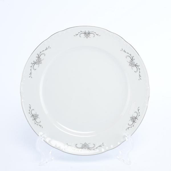 Комплект тарелок Thun Констанция серый орнамент отводка платина 21 см (6 шт)