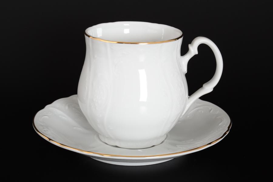 Комплект чайныйх пар Джонас Bernadotte Белый узор 310 мл(6 пар)