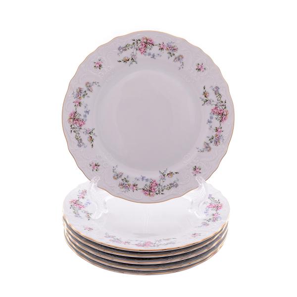 Комплект тарелок Bernadotte Дикая роза золото 21 см(6 шт)