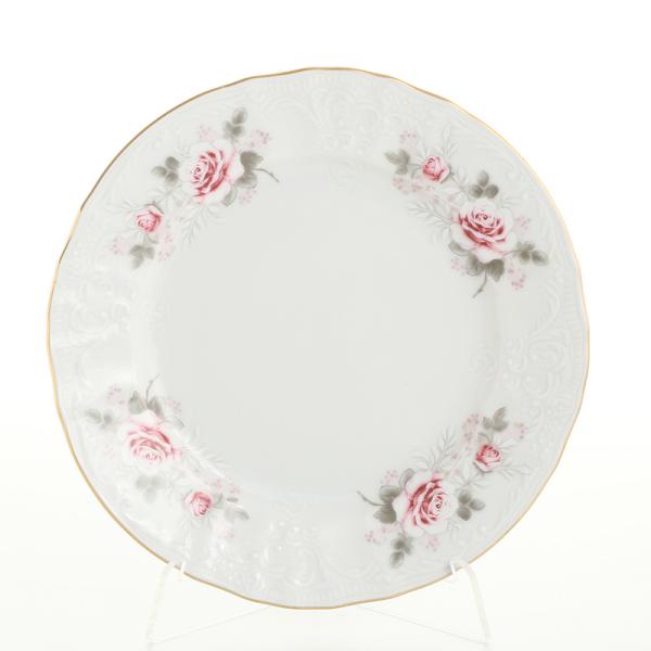 Комплект тарелок Bernadotte Серая роза золото 17 см(6 шт)