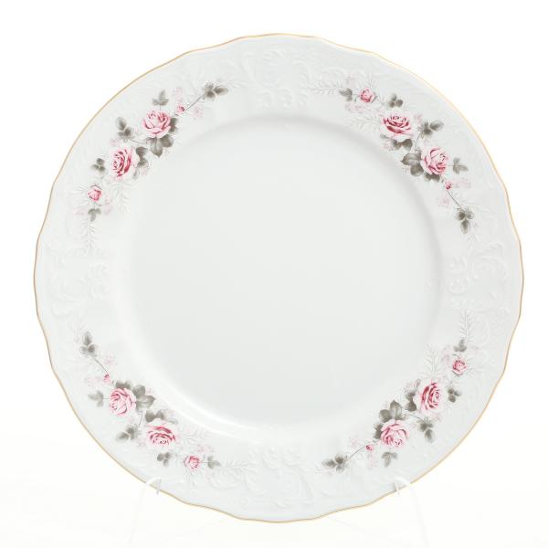 Комплект тарелок Bernadotte Серая роза золото 25 см(6 шт)