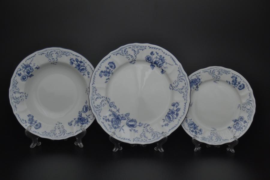 Комплект тарелок 18 предметов Бернадотт Синие розы