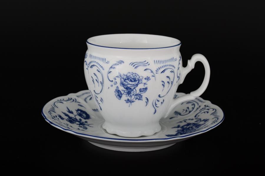 Комплект чайных пар бочка Bernadotte Синие розы 240 мл(6 пар)