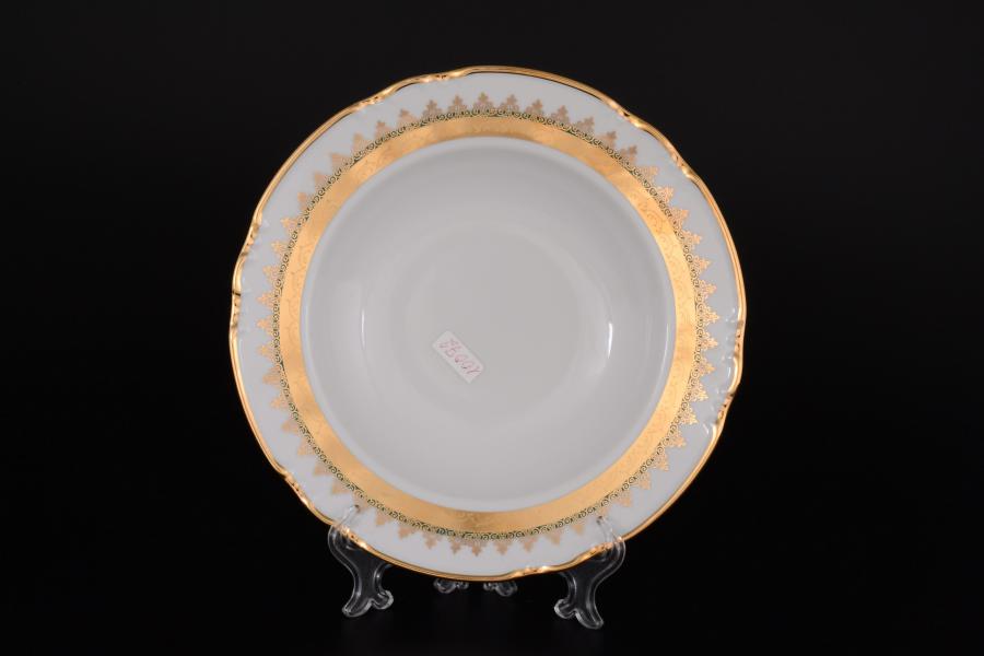 Комплект тарелок глубоких 23 см Констанция Изумруд Золотой орнамент (6 шт)