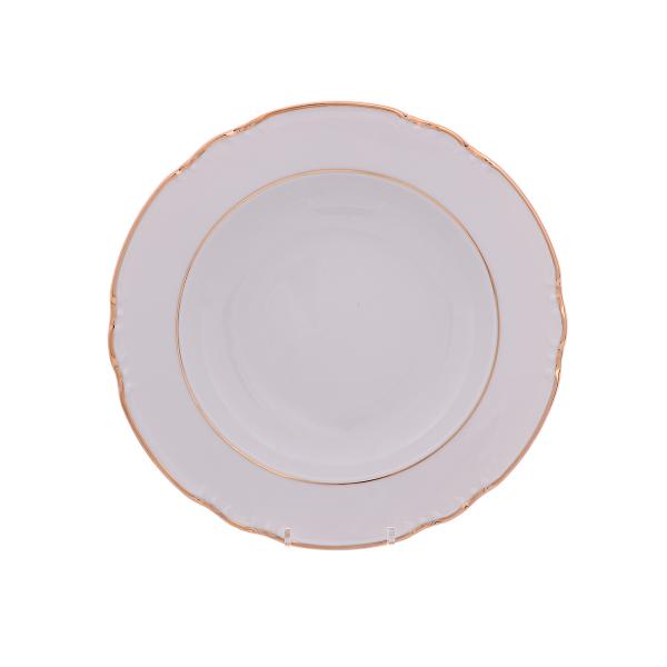 Комплект глубоких тарелок из фарфора Thun Констанция Отводка золото 23см (6 шт)
