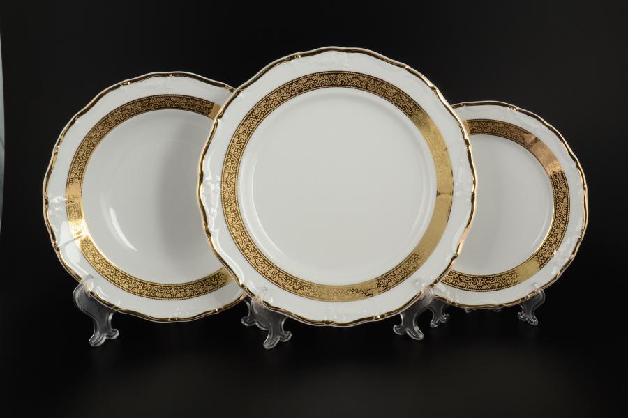 Комплект тарелок Thun Мария Луиза золотая лента 18 предметов