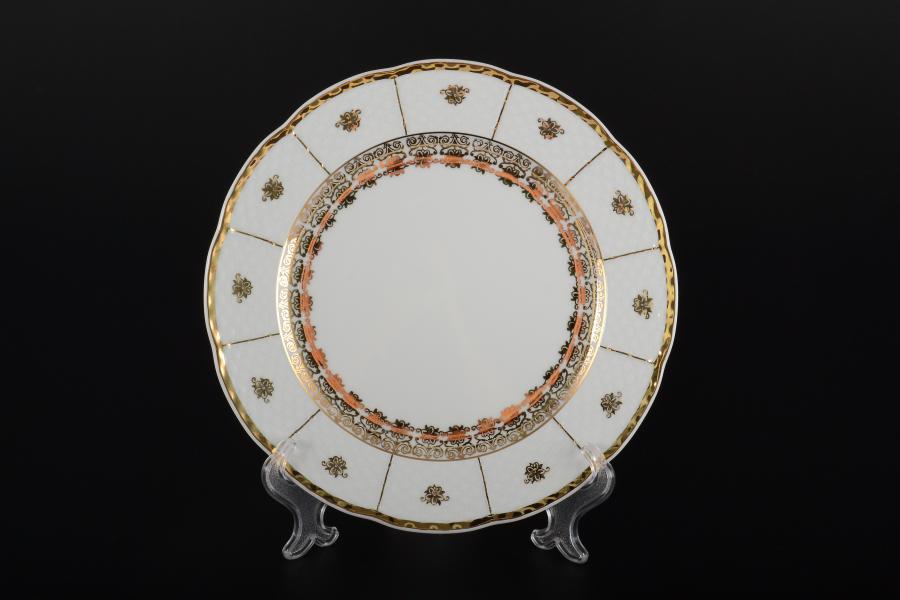 Комплект тарелок Thun Менуэт Золотой орнамент Натали 21см (6 шт)