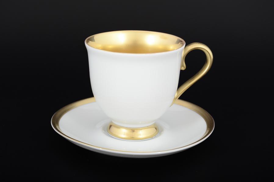 Комплект чайных пар Queen's Crown Goldie Корона 220мл (6 пар)