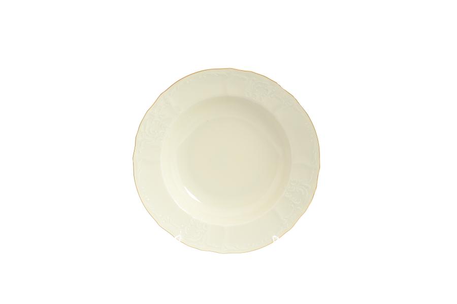 Комплект глубоких тарелок из фарфора Bernadotte Белый узор Be-Ivory 23см (6 шт)