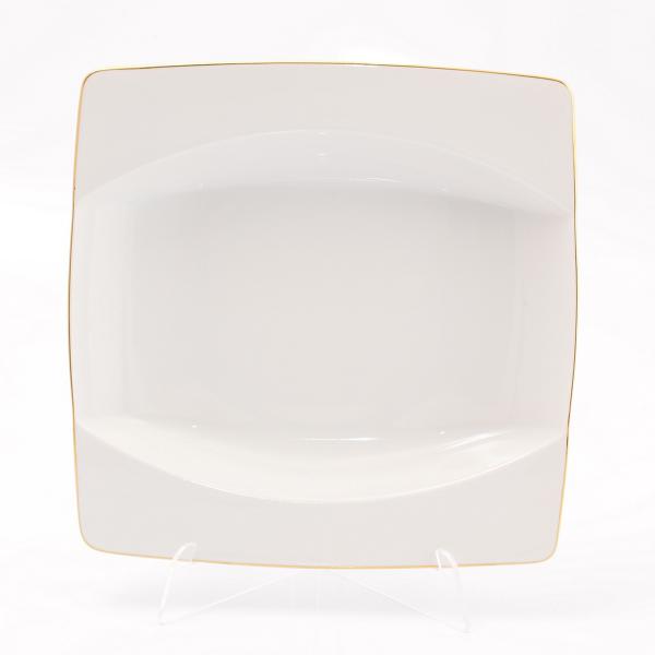 Комплект глубоких тарелок из фарфора Тхун Отводка золото 23см (6 шт)