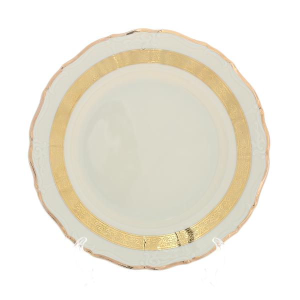 Комплект тарелок Thun Мария Луиза Золотая лента Ivory 25см (6 шт)