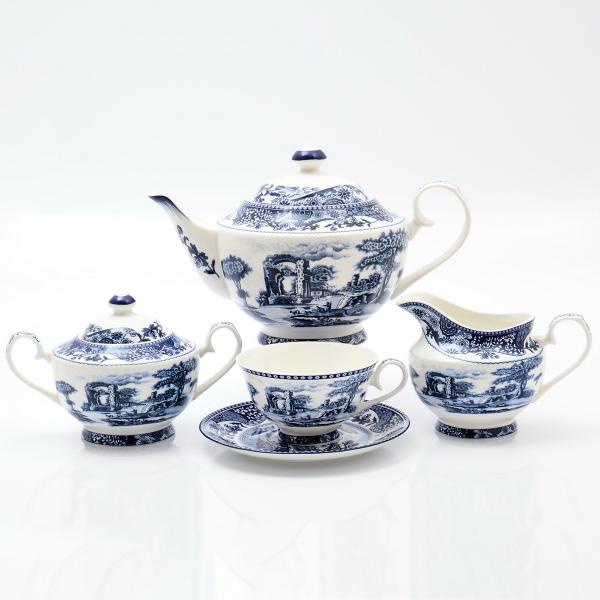 Фарфоровый Фарфоровый чайный сервиз Гжель Royal Classics 6 персон 15 предмтов