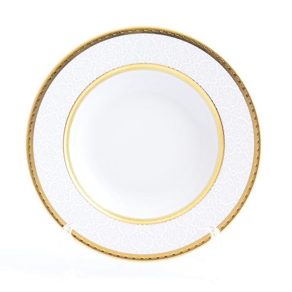 Комплект глубоких тарелок из фарфора Falkenporzellan Constanza Diamond White Gold 22см (6 шт)