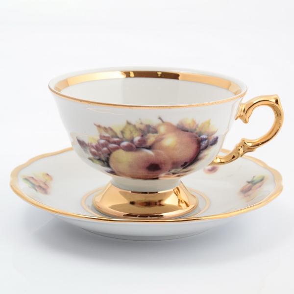 Комплект чайных пар Sterne porcelan Фрукты 220мл(6 пар)