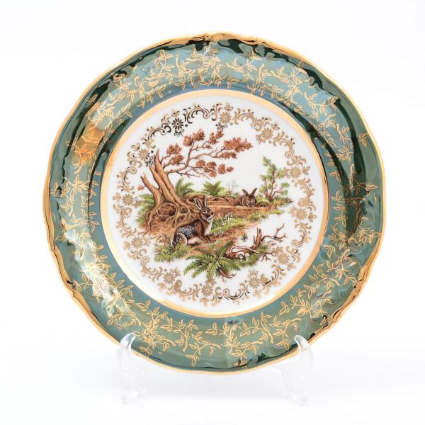 Комплект тарелок Sterne porcelan Охота Зеленая 19 см(6 шт)