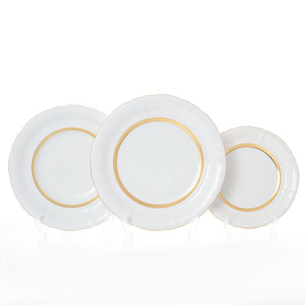 Комплект тарелок Leander Соната Золотая лента 18 предметов