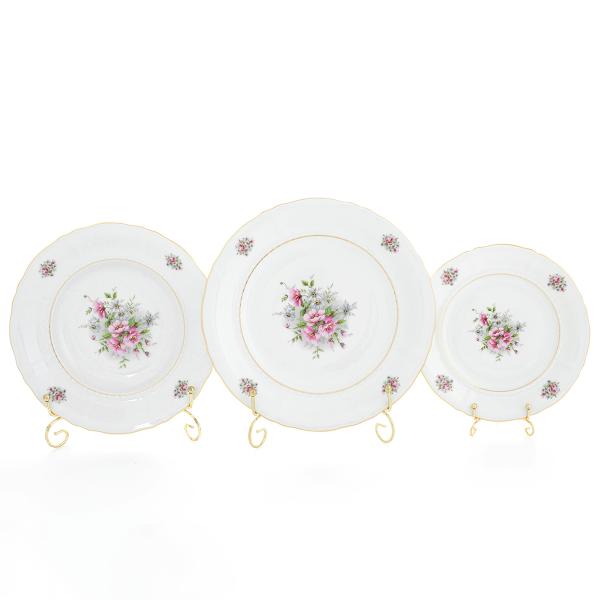 Комплект тарелок Leander Соната розовые цветы 18 предметов