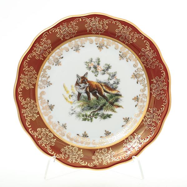 Комплект тарелок Queen's Crown Корона Охота красная 17 см
