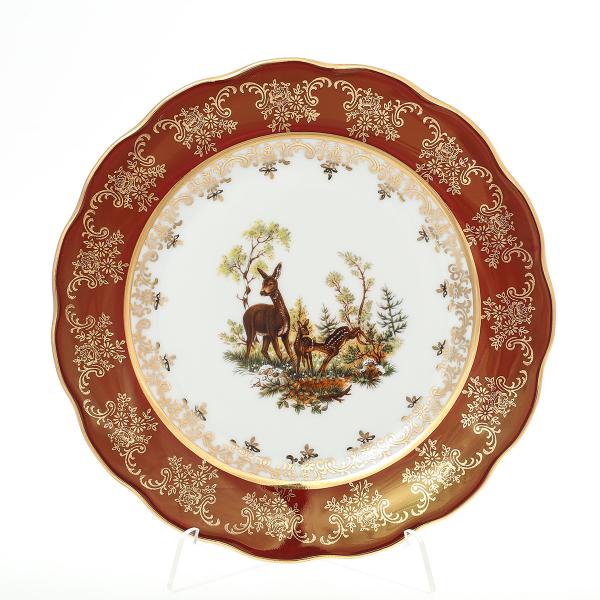 Комплект тарелок Queen's Crown Корона Охота красная 21 см