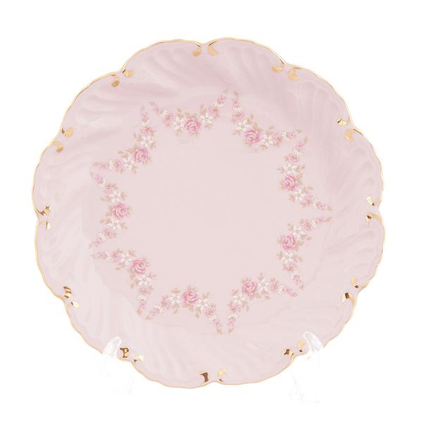 Комплект тарелок Leander Соната Мелкие цветы Розовый фарфор 17см