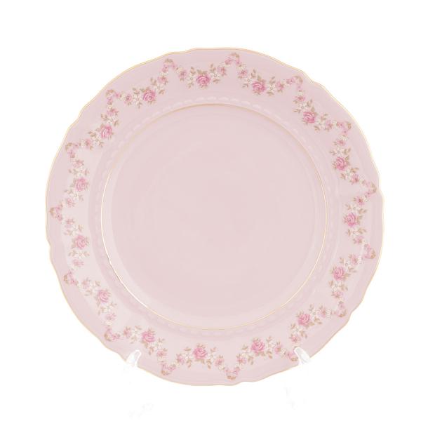 Комплект тарелок Leander Соната мелкие цветы розовый фарфор 19 см