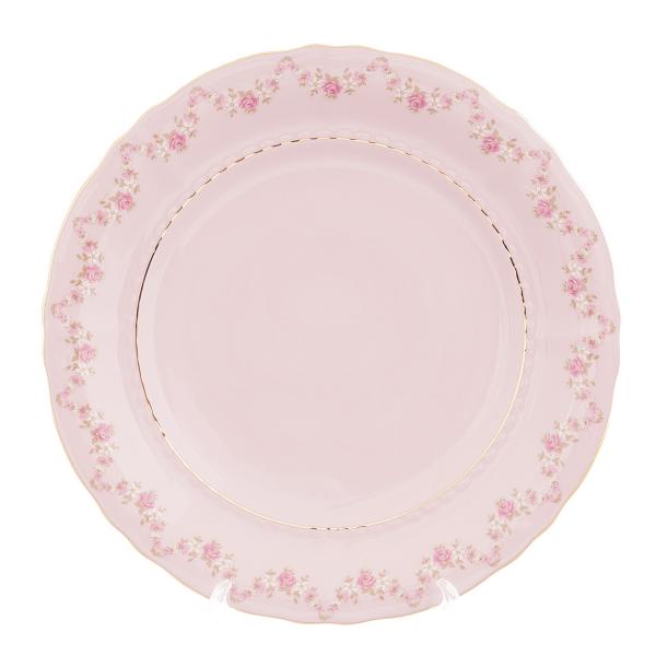 Комплект тарелок Leander Соната мелкие цветы розовый фарфор 25 см