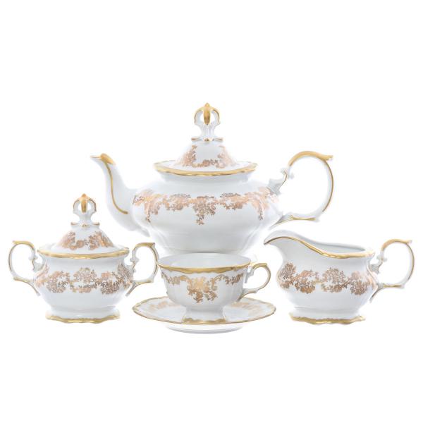 Фарфоровый чайный сервиз Queen's Crown на 6 персон 15 предметов