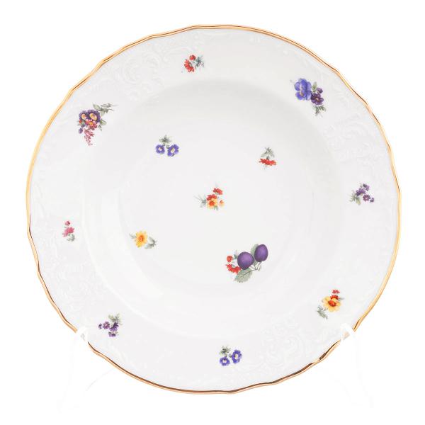 Комплект глубоких тарелок из фарфора Bernadotte Слива 23см(6 шт)