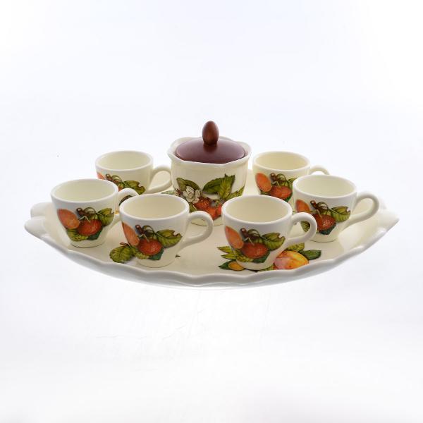 Фарфоровый кофейный сервиз Artigianato Ceramico Груша 9 предметов
