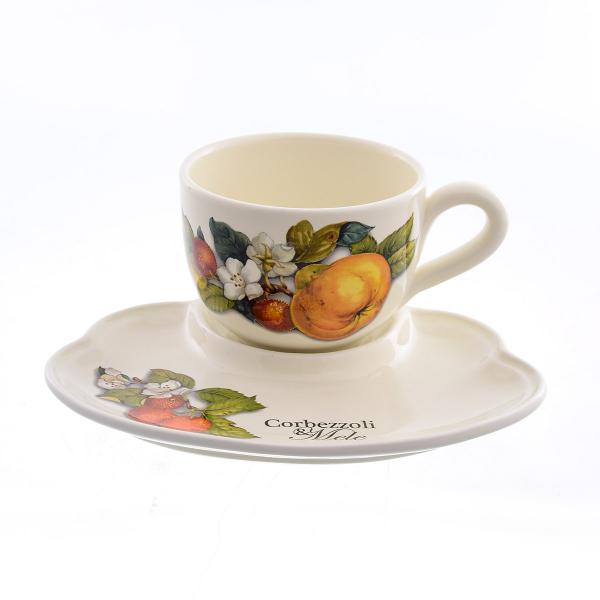 Комплект чашка с блюдцем Caroline Artigianato Ceramico Груша 2 предмета