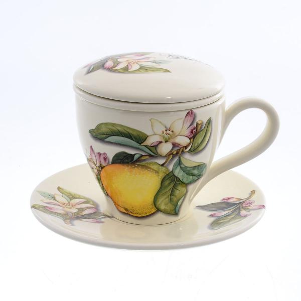 Комплект чашка с блюдцем Caroline Artigianato Лимоны 2 предмета