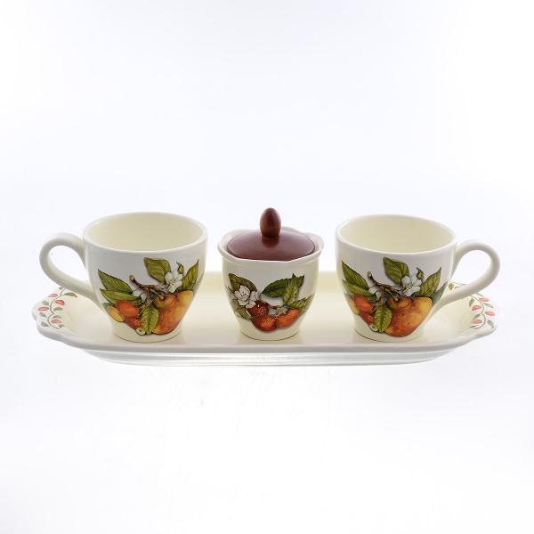 Фарфоровый чайный сервиз Caroline Artigianato Ceramico Груша 5 предметов