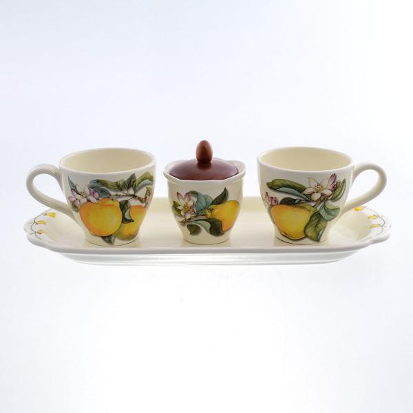 Фарфоровый чайный сервиз Caroline Artigianato Лимоны 5 предметов