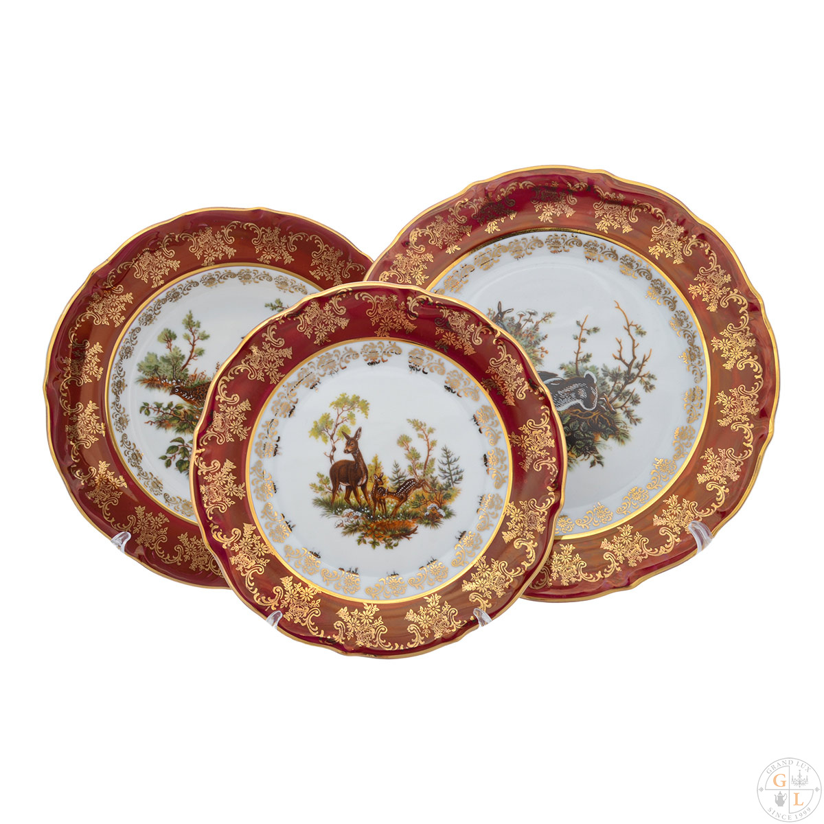 Набор тарелок Repast Охота красная Мария-тереза  (18 шт)